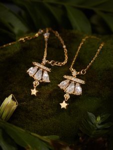 Collana con Ciondolo a Stella Placcata Oro, Cristalli e Strass, Gioiello Elegante per Uso Quotidiano e Feste, Catena in Lega alla Moda per Donne - Product Image 2