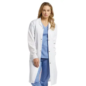 Grosir seragam dokter rumah sakit, mantel Lab pakaian kerja farmasi untuk wanita dan pria