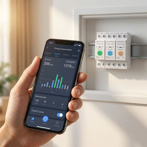 Moniteur <span class=keywords><strong>de</strong></span> consommation d'énergie monophasé 1P 63A 220V, interrupteur intelligent WiFi, disjoncteur, protection contre les surcharges et les courts-circuits, MCB - Product Image 5