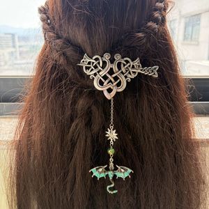Pasador de Pelo con Doble Corazón Celta, Dos Nudos de <span class=keywords><strong>Amor</strong></span> Entrelazados, Plateado, Joyería Romántica Pagana, Clip para el Cabello, Regalo - Product Image 1
