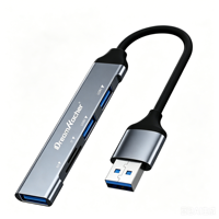 Hub USB en alliage d'aluminium pas cher, 5 ports USB 3.0, lecteur de carte TF/Micro SD, accessoires informatiques, charge de téléphone portable, pas de prise requise