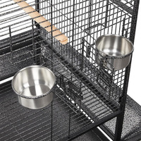 Cage à oiseaux en fer forgé multi-niveaux sur mesure, grande cage à oiseaux d'angle avec des maisons confortables et luxueuses amovibles, design durable