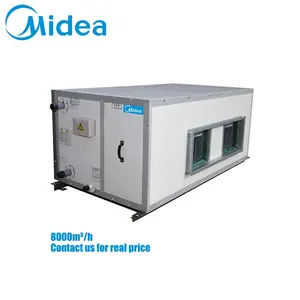 Midea — unité de gestion de l'air, kw, cfm, retour de climatisation en suspension, système de traitement vertical