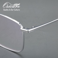Osicare Montures de lunettes rectangulaires en titane, de marque de créateur, pour hommes, en alliage pur, pour myopie, faible MOQ