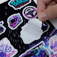 Feuilles d'autocollants en résine époxy 3D de couleur violette, votre logo personnalisé, autocollants décoratifs en résine époxy 3D, étiquettes autocollantes imperméables