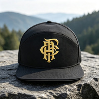 Casquette de baseball unisexe HS15 personnalisée à 6 panneaux, broderie 3D en relief, perforations découpées au laser noires, imperméable, visière plate, toutes saisons, pour le surf