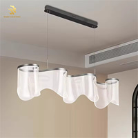 Lustre LED moderne et simple à hauteur réglable, en acrylique, pour la décoration de la maison, salon, salle à manger