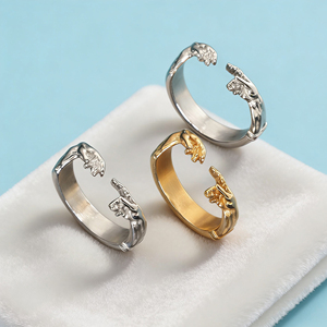Anillo de la Mano de <span class=keywords><strong>Dios</strong></span> que da la vida a Adán, Anillo de Sello de la Creación de Adán en Oro de 18k, Anillos de Acero Inoxidable para Hombre, Joyería - Product Image 2