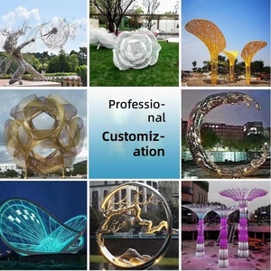 Sculpture Moderne Abstraite 3D Personnalisée en Acier Inoxydable Poli Miroir, Statue d'Art Métallique pour Place Urbaine et Immobilier Commercial - Product Image 2