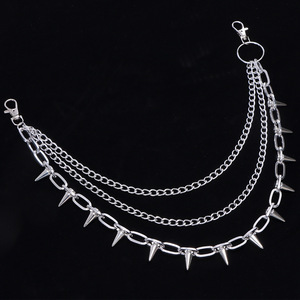 Hip Hop Punk Metal Studded Waist <b>Chain</b> Multi Layer Adjustable For Women Casual Jeans Accessory Zinc Alloy Spike Design - Product Image 3