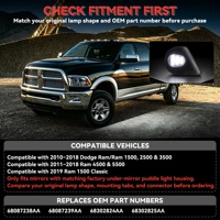 Lampes de courtoisie LED sous rétroviseurs pour Dodge Ram 1500 2500 3500 4500 5500 – Éclairage de sol arrière