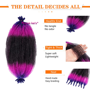 Afro Kinky Twist 16-30 pouces Tresses crochet pré-peluchées Cheveux de printemps Afro Twist Synthétique Crochet Tressage Cheveux Afro Spring Twist - Product Image 4