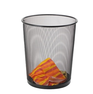 Cubo de basura de papel redondo de malla, cesta de papel, cubos de basura de malla, Metal redondo de malla de cubo de basura, alambre de Metal, hierro forjado, cocina Wi - Product Image 1