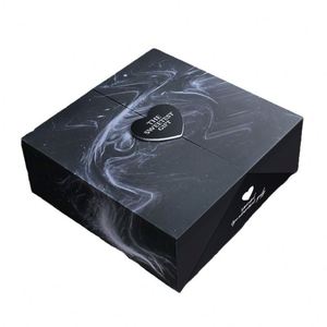 Birthday Men's <b>Black</b> Eco-Friendly Rigid Grey Board Oblong Heart-Shaped Lid Double Case <b>Box</b> <b>Gift</b> & Craft - Product Image 1