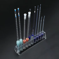 Tube à pipette ESR en plastique de laboratoire de 170 mm avec joint en caoutchouc bleu