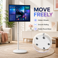 24 27 Inch Portable Smart Display Android Touch Screen Mobile TV with Rolling Floor Stand for Home Office