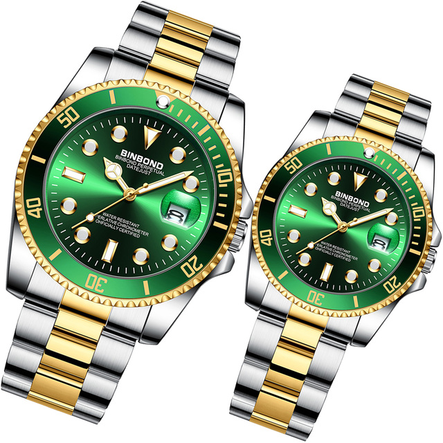 Fashion Business Style WristWatches Solid Stainless Steel Strap Waterproof Quartz Watch for Men Women