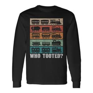 T-shirt à manches longues rétro pour collectionneur de locomotives et de trains, pour les passionnés de trains - Product Image 1