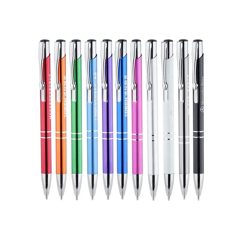 Custom Logo Printing Press Aluminum Ballpoint Pen Metal Pen 0.7 mm Medium Aluminum Rod Student Ballpoint Pen With Black Ink