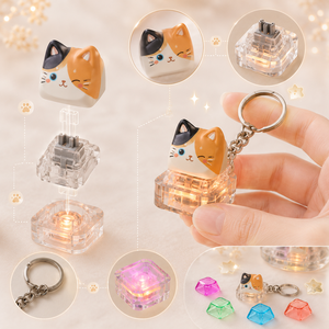 Porte-clés en acrylique LED personnalisé de qualité supérieure avec impression UV, Fidget Spinner pour soulager le stress, Cadeau promotionnel - Product Image 1
