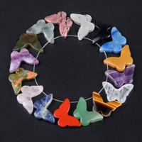 Ornements décoratifs de bureau en cristal d'onyx naturel poli sculpté en forme de papillon 20x30mm, artisanat en cristal