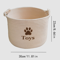 Panier pour chien en corde de coton tressée, panier de rangement pour jouets pour chien, cadeau, bac à jouets pour chat et chien, boîte de rangement pour jouets pour animaux de compagnie, organisateur