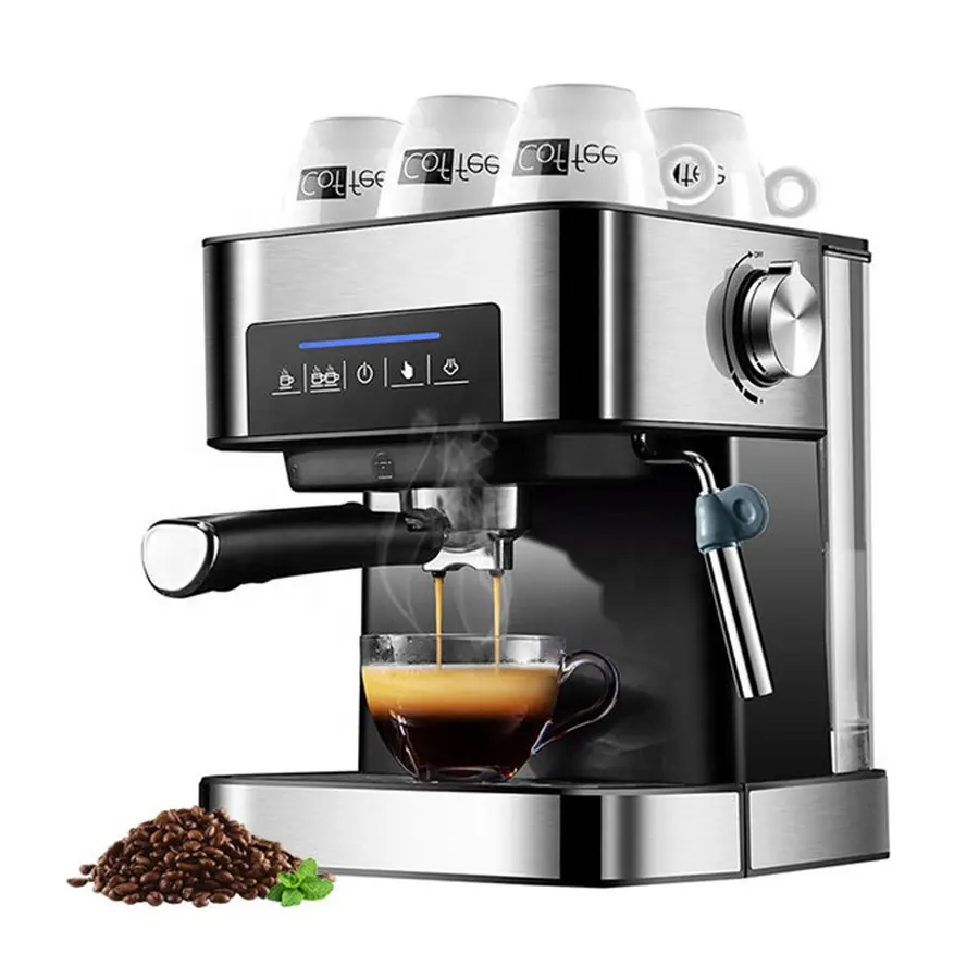En çok satan 1.6L 850W akıllı yarı otomatik buhar süt Frothing kahve makinesi Espresso makinesi Cafe için