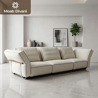 Canapé modulaire en tissu lin haut de gamme, canapé droit avec base en acier inoxydable pour la décoration intérieure moderne