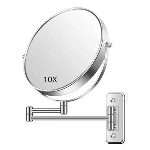 Gương trang điểm treo tường 8 inch 1X/10x gương phóng đại phòng tắm hai mặt r Có thể mở rộng cạo tường gắn gương mỹ phẩm - Product Image 1
