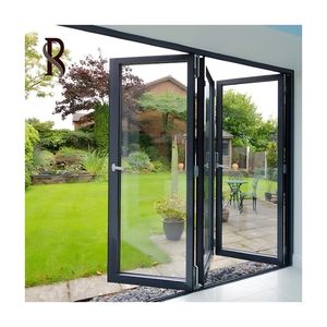 Rising Nordic Style Aislamiento térmico Templado Doble Low-E Glass Puertas plegables Patio Acordeón Puertas de patio plegables para villas - Product Image 6
