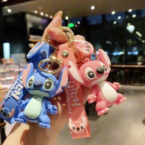 WOWEI Llaveros de Anime al por mayor, <span class=keywords><strong>Llavero</strong></span> 3D de <span class=keywords><strong>Lilo</strong></span> & <span class=keywords><strong>Stitch</strong></span>, Accesorios de Colgante de Dibujos Animados de Goma - Product Image 3