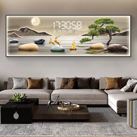 Horloge Murale Moderne en Verre LED, Cadre Photo Nordique, Affiche en Porcelaine Cristalline, Décoration Murale pour Salon, Vente en Gros Usine