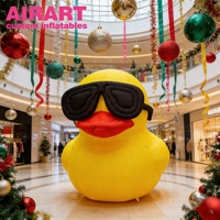 Canard gonflable jaune avec lunettes de soleil pour la décoration de Noël