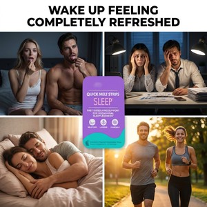 Tiras de Melatonina de Disolución Rápida para Adultos, Marca Privada, 5 mg, Lavanda y <span class=keywords><strong>Manzanilla</strong></span>, Tiras Orales Orgánicas de Disolución Rápida para el Sueño - Product Image 3