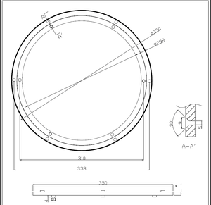 14 pollici 350 mm cuscinetto a sfera piastra girevole in alluminio <span class=keywords><strong>Lazy</strong></span> <span class=keywords><strong>Susan</strong></span> giradischi mobili Hardware meccanismo rotante anello girevole - Product Image 6