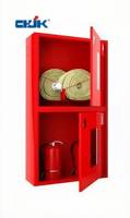Armoire verticale en acier doux pour enrouleur de tuyau d'incendie avec double porte haut-bas, coffre de rangement durable pour hydrant d'incendie