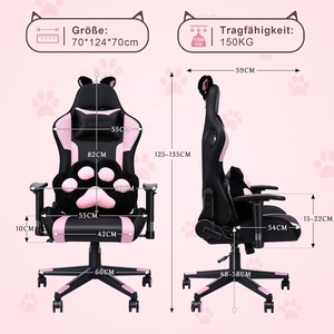 <span class=keywords><strong>Sedia</strong></span> da Gaming con Altoparlante Bluetooth RGB, Cuscino a Forma di Zampa di Gatto, <span class=keywords><strong>Sedia</strong></span> Ergonomica per Computer, Comfort Incomparabile - Product Image 6