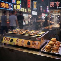 Machine à œufs et burgers au gaz professionnelle en acier inoxydable, équipement de snack-bar, réduction du bruit, nettoyage facile