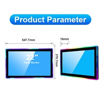 Monitor Layar Sentuh Vertikal Panel Kaca LED USB Kapasitif 22 Inci Baru untuk Mesin Game
