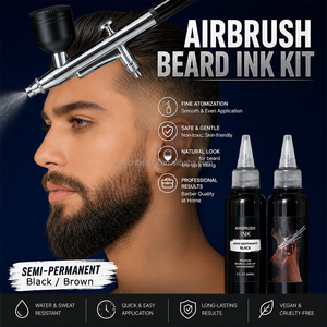 Encre de tatouage professionnelle pour barbier, spray aérographe 60ml, brun naturel, imperméable, pour salon de coiffure, soin de la barbe, rehaussement de la ligne des cheveux, teinture - Product Image 2