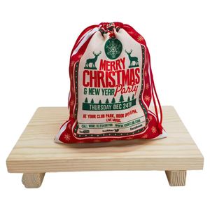 Pochette cadeau pour fête de Noël, sacs à cordon pour bonbons du Père Noël - Product Image 6