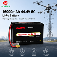 Baterai Drone Pintar 285Wh/Kg Kapasitas Tinggi 44.4V 16000mAh 5C untuk Fotografi Udara UAV Konektor Kustom OEM