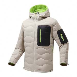 Vestes matelassées d'hiver surdimensionnées avec logo personnalisé, vêtements d'extérieur à capuche, manteau en duvet pour hommes - Product Image 1