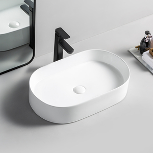 <span class=keywords><strong>Lavabo</strong></span> de cerámica de lujo, <span class=keywords><strong>Lavabo</strong></span> <span class=keywords><strong>ovalado</strong></span> de cerámica, color blanco puro, venta al por mayor - Product Image 2