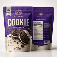 Sachet refermable personnalisé imprimé pour emballage alimentaire, bonbons, biscuits, emballage plastique, sac à fermeture éclair thermoscellable