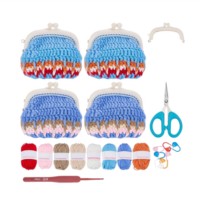 Monedero con Cierre de Beso, Kit de Tejido a Crochet Hecho a Mano, con Tutorial en Video Paso a Paso, Monedero <span class=keywords><strong>para</strong></span> Guardar Monedas, Regalo - Product Image 1