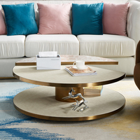 Table basse ronde en marbre durable pour salon Mobilier de maison de haute qualité avec matériau métallique en vente