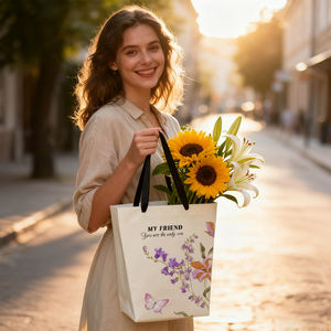 Creative Gift <strong>Bags</strong> for Valentine's Day and Mother's Day Embossed Hand Bouquet <strong>Bags</strong> Custom Florists <strong>Flowers</strong> Takeaway <strong>Bags</strong> Custom - Product Image 2