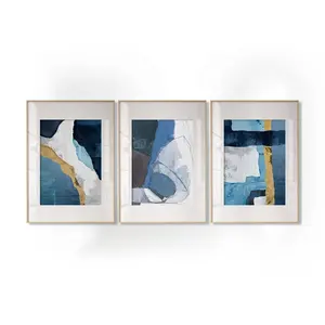 Lienzo abstracto de 3 paneles, pintura de arte de pared, póster impreso para sala de estar, decoración Interior de Hotel