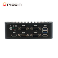 Celeron J6412 J4125 usine Piesia client léger PC 2 LAN 6Com DDR4 X86 Linux Routeur Barebone industriel sans ventilateur de bureau Mini PC